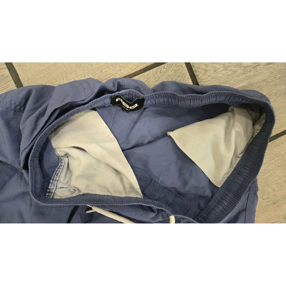RSQ Mens Blue Nylon Shorts Elastic Waist Drawstring Casual Swim Trunks Size M